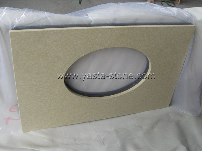 China Yellow Quartz Vanity Tops